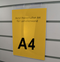 Acryl Posterhalter A4 für Lamellenwand